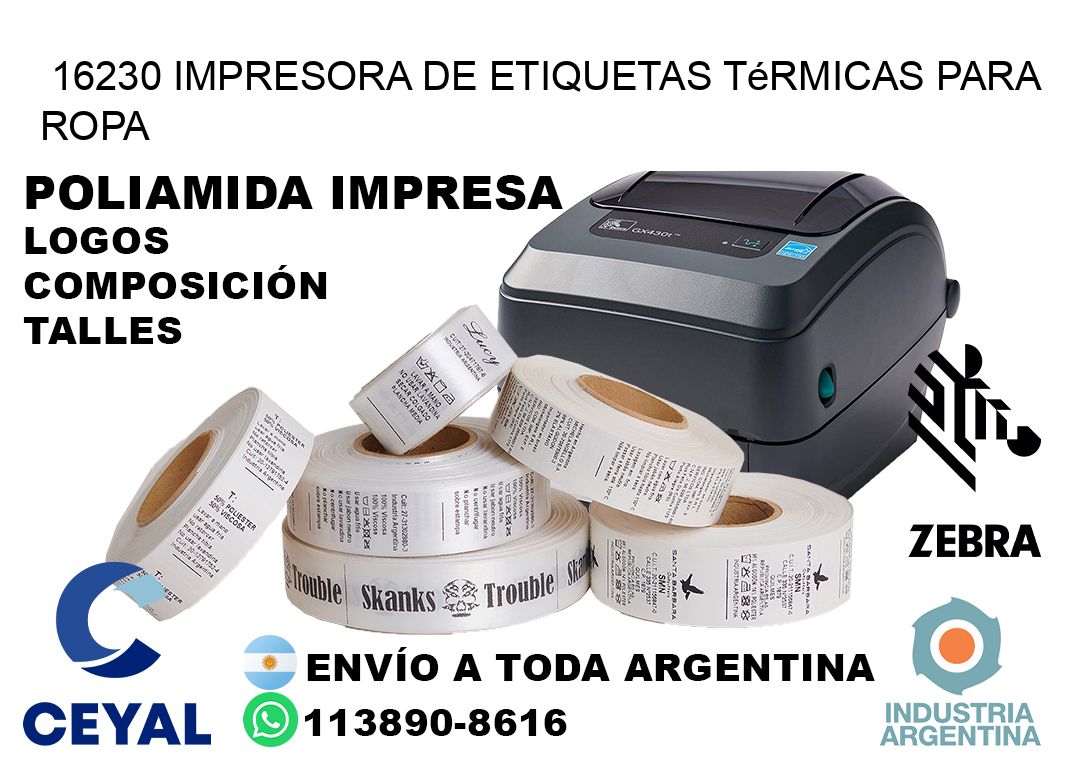 16230 impresora de etiquetas térmicas para ropa