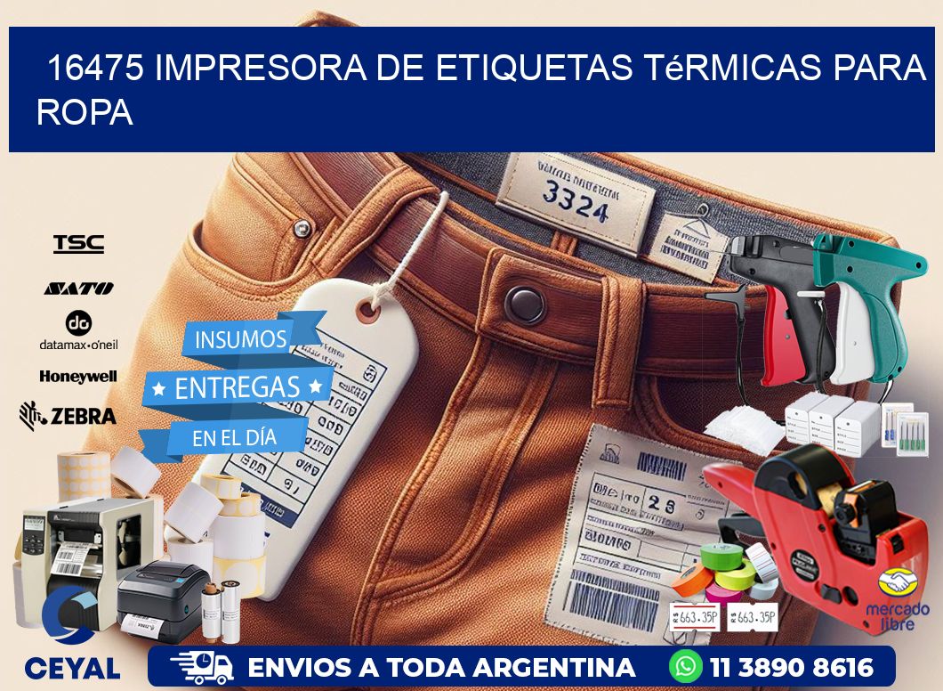 16475 impresora de etiquetas térmicas para ropa