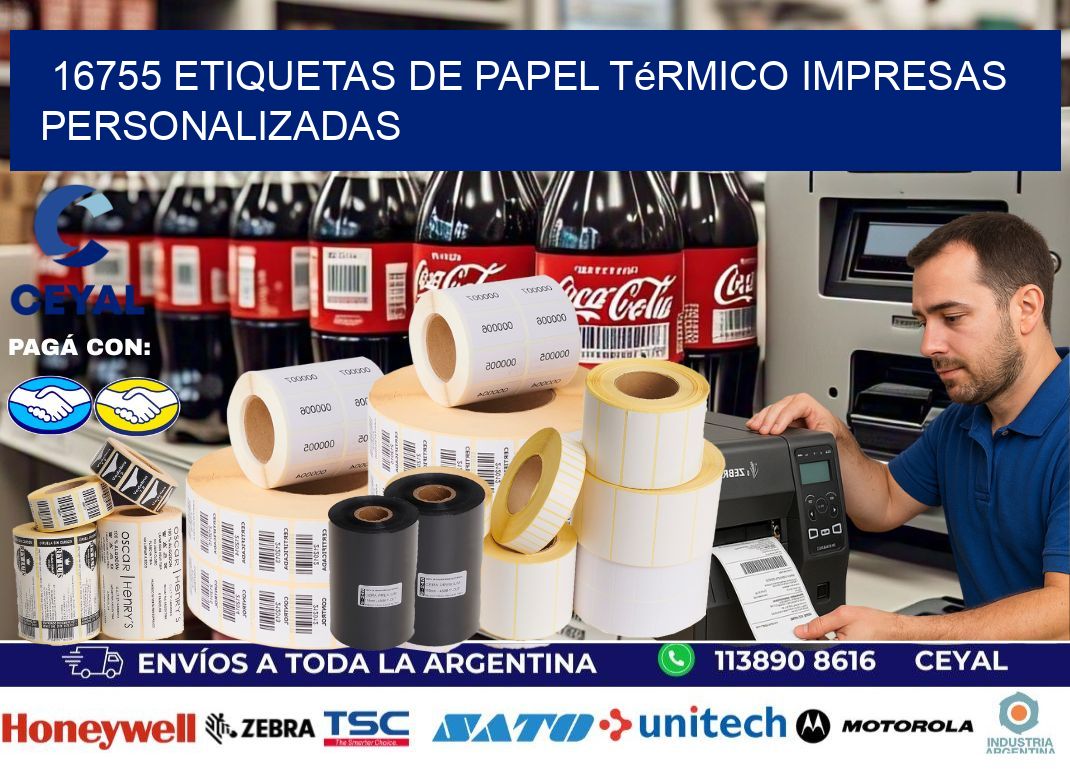 16755 Etiquetas de papel térmico impresas personalizadas