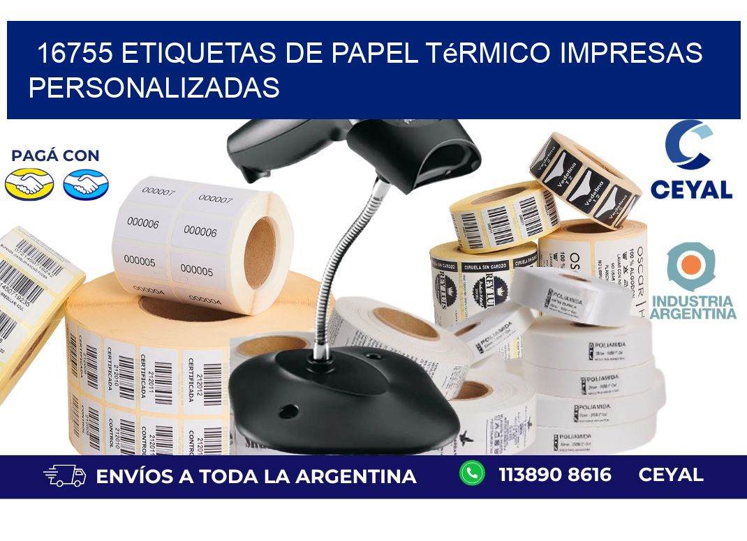 16755 Etiquetas de papel térmico impresas personalizadas