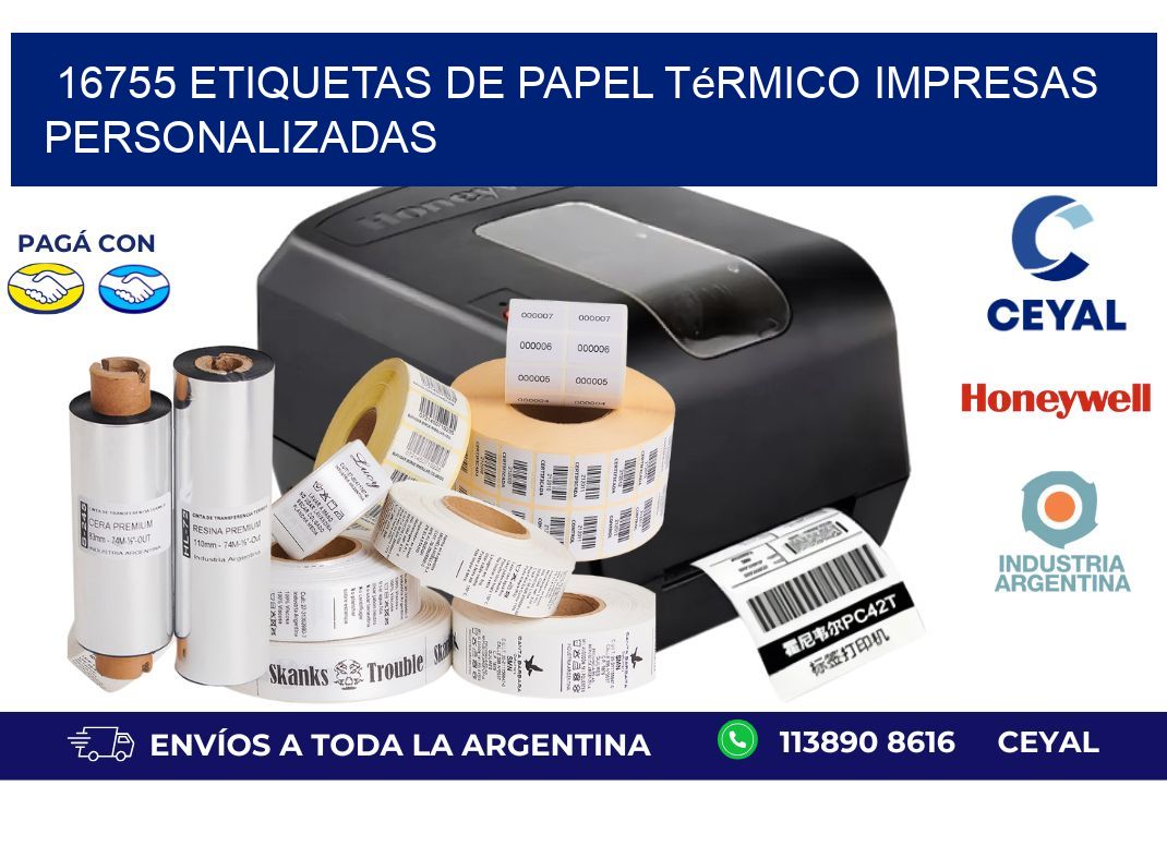 16755 Etiquetas de papel térmico impresas personalizadas