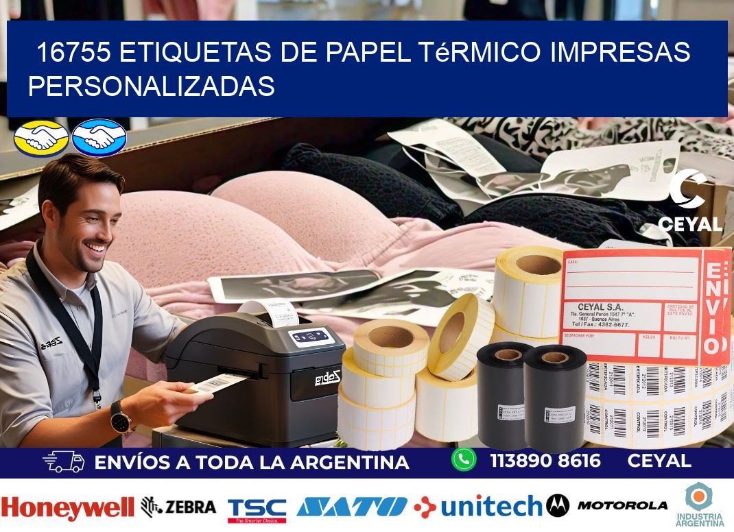 16755 Etiquetas de papel térmico impresas personalizadas