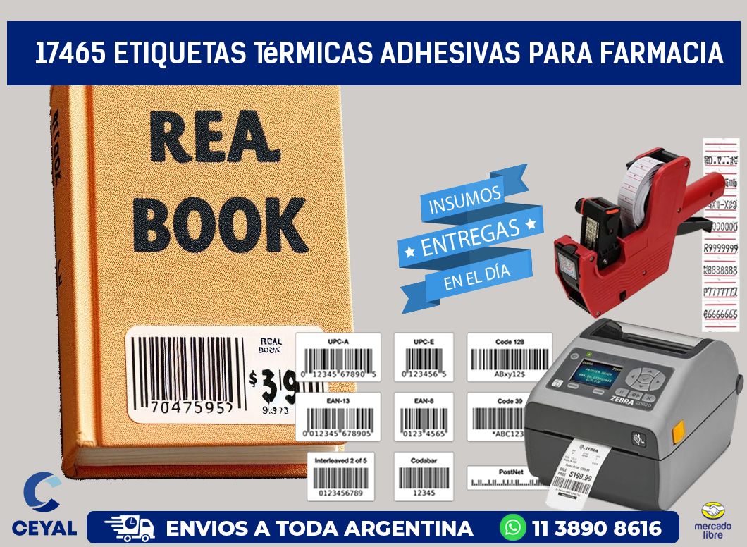 17465 etiquetas térmicas adhesivas para farmacia