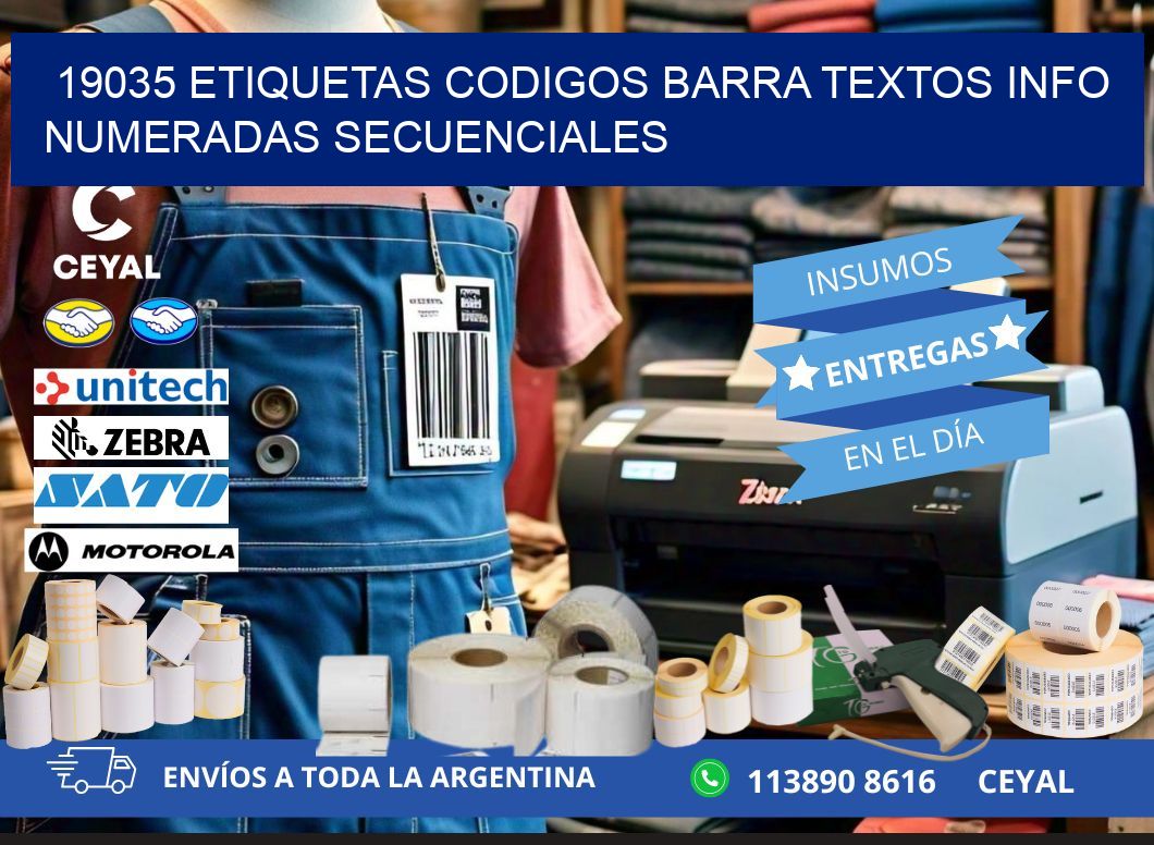 19035 Etiquetas Codigos Barra Textos Info Numeradas Secuenciales