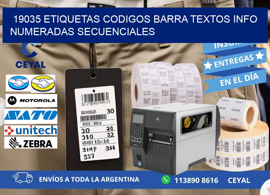 19035 Etiquetas Codigos Barra Textos Info Numeradas Secuenciales