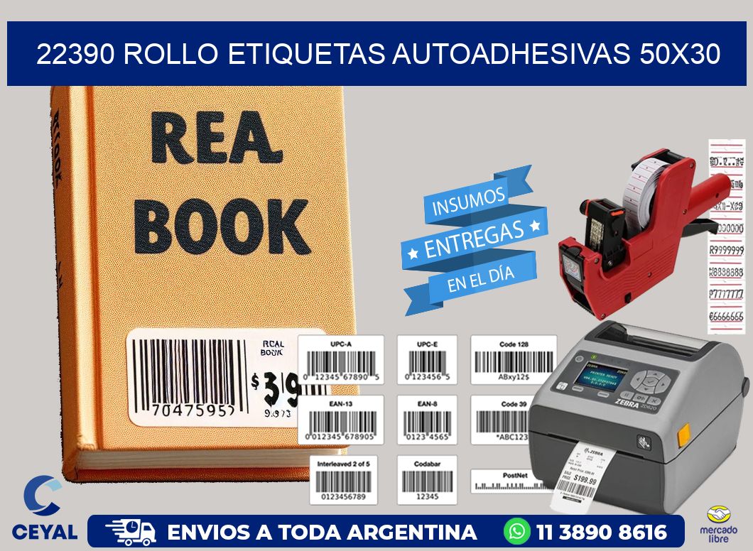 22390 Rollo Etiquetas autoadhesivas 50x30