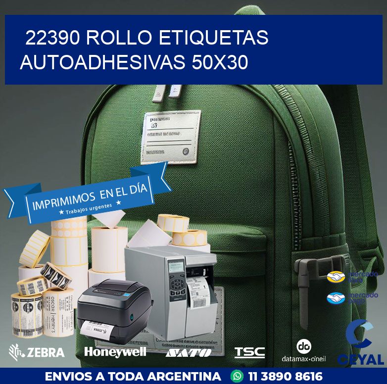 22390 Rollo Etiquetas autoadhesivas 50x30