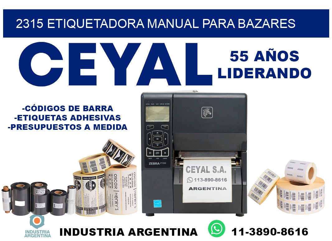 2315 etiquetadora manual para bazares