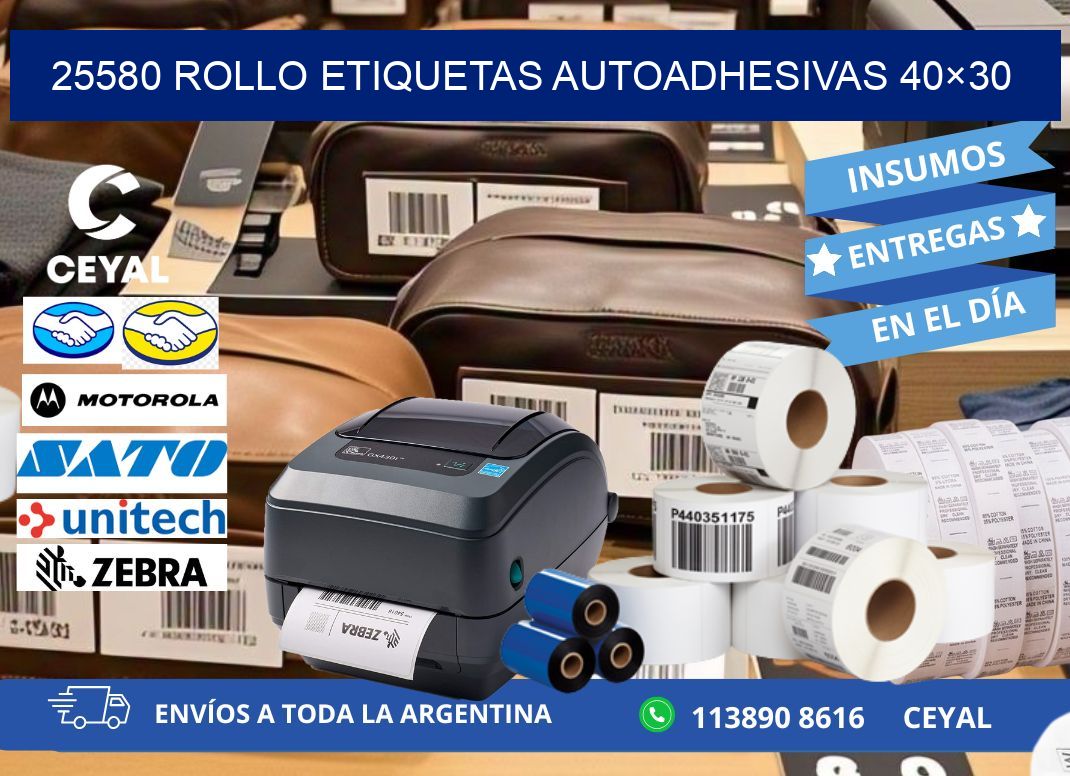 25580 Rollo Etiquetas autoadhesivas 40×30