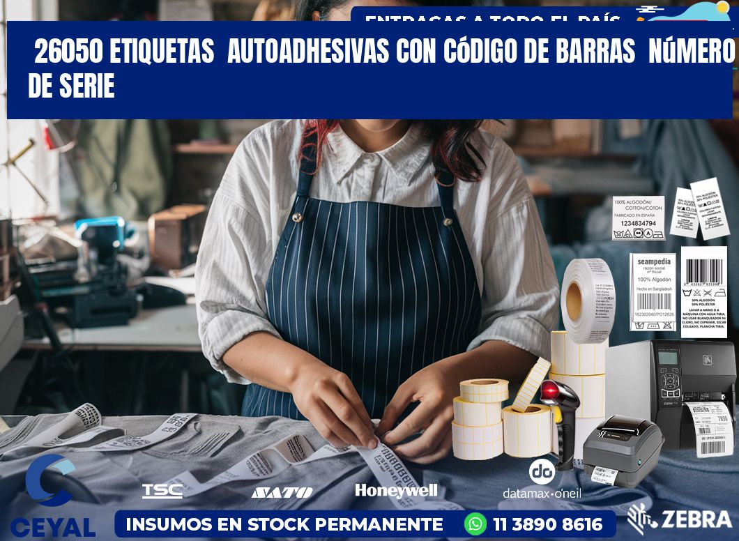 26050 etiquetas  autoadhesivas con código de barras  número de serie