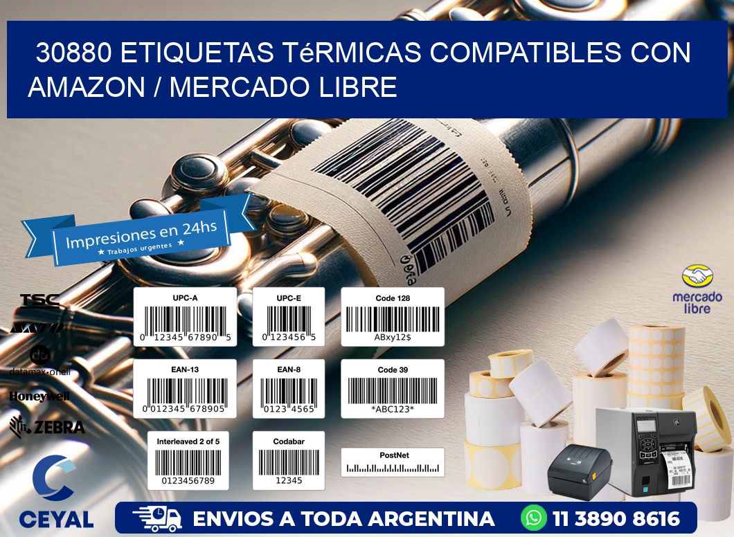 30880 etiquetas térmicas compatibles con Amazon / Mercado Libre