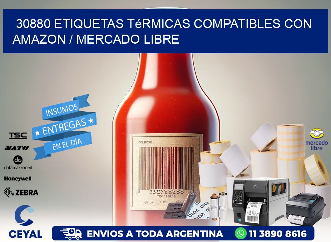 30880 etiquetas térmicas compatibles con Amazon / Mercado Libre