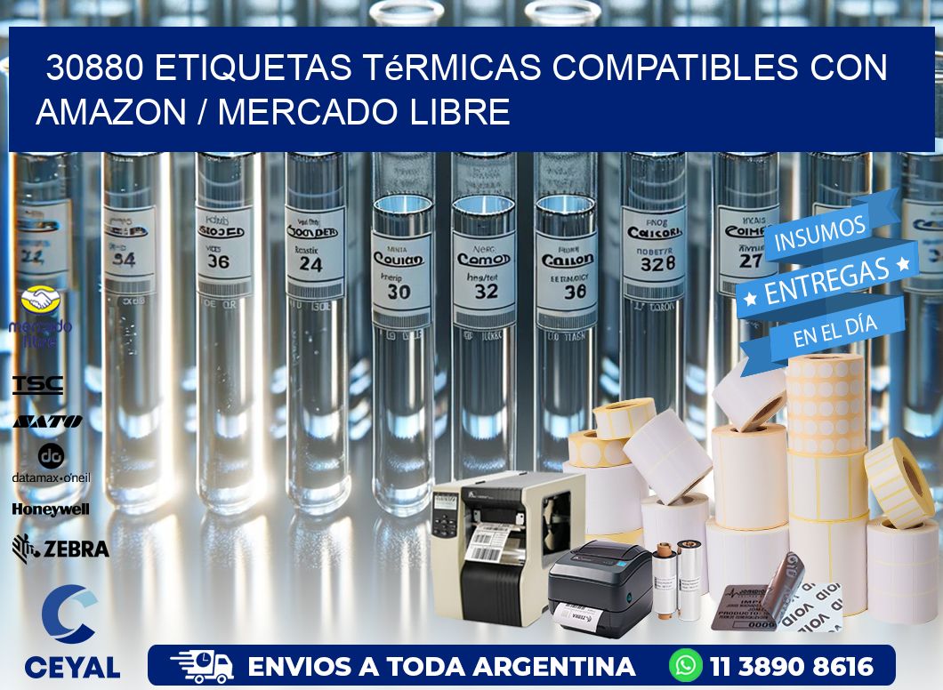30880 etiquetas térmicas compatibles con Amazon / Mercado Libre