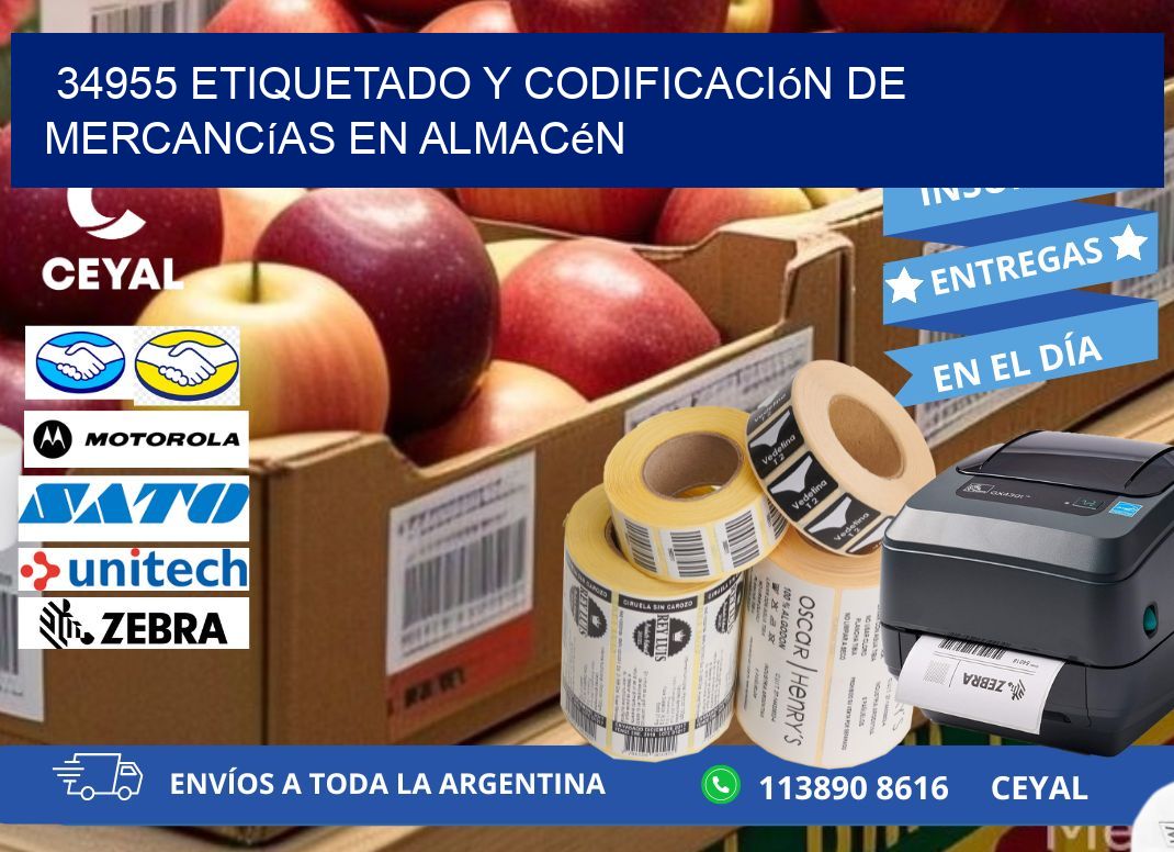 34955 Etiquetado y codificación de mercancías en almacén