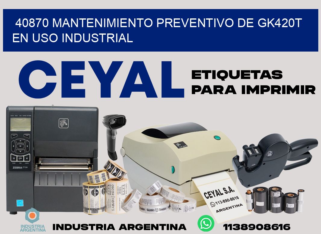 40870 mantenimiento preventivo de gk420t en uso industrial