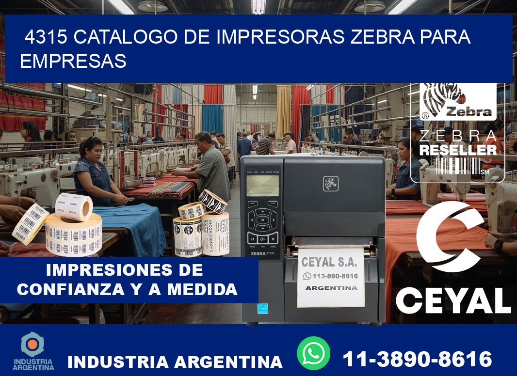 4315 catalogo de impresoras zebra para empresas