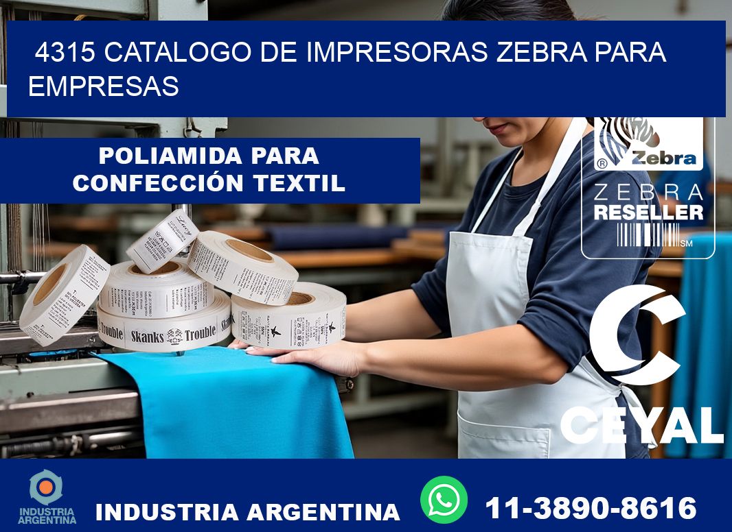 4315 catalogo de impresoras zebra para empresas
