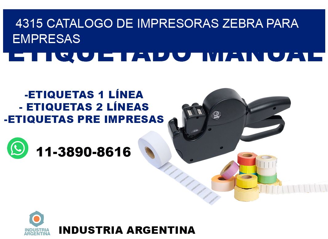 4315 catalogo de impresoras zebra para empresas