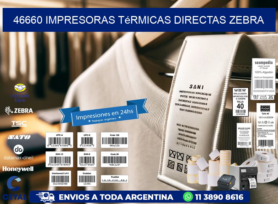 46660 impresoras térmicas directas zebra