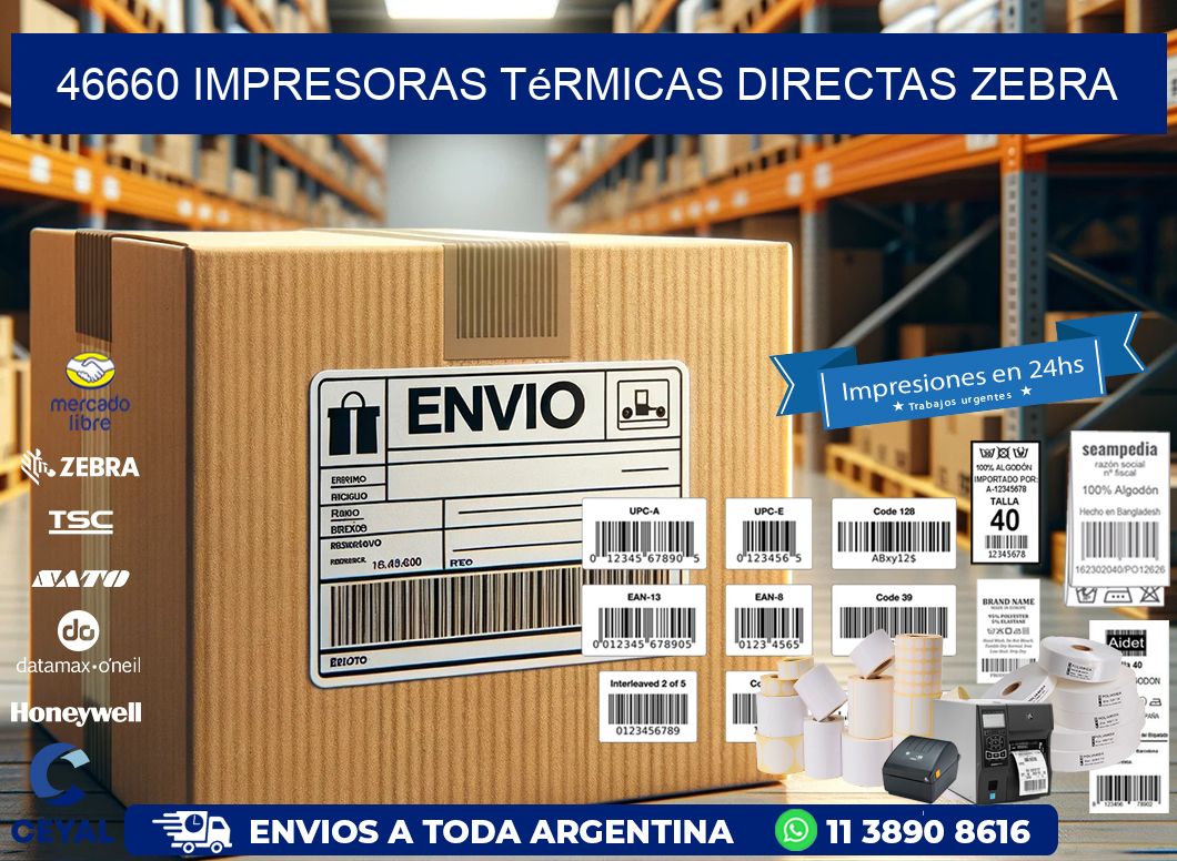 46660 impresoras térmicas directas zebra