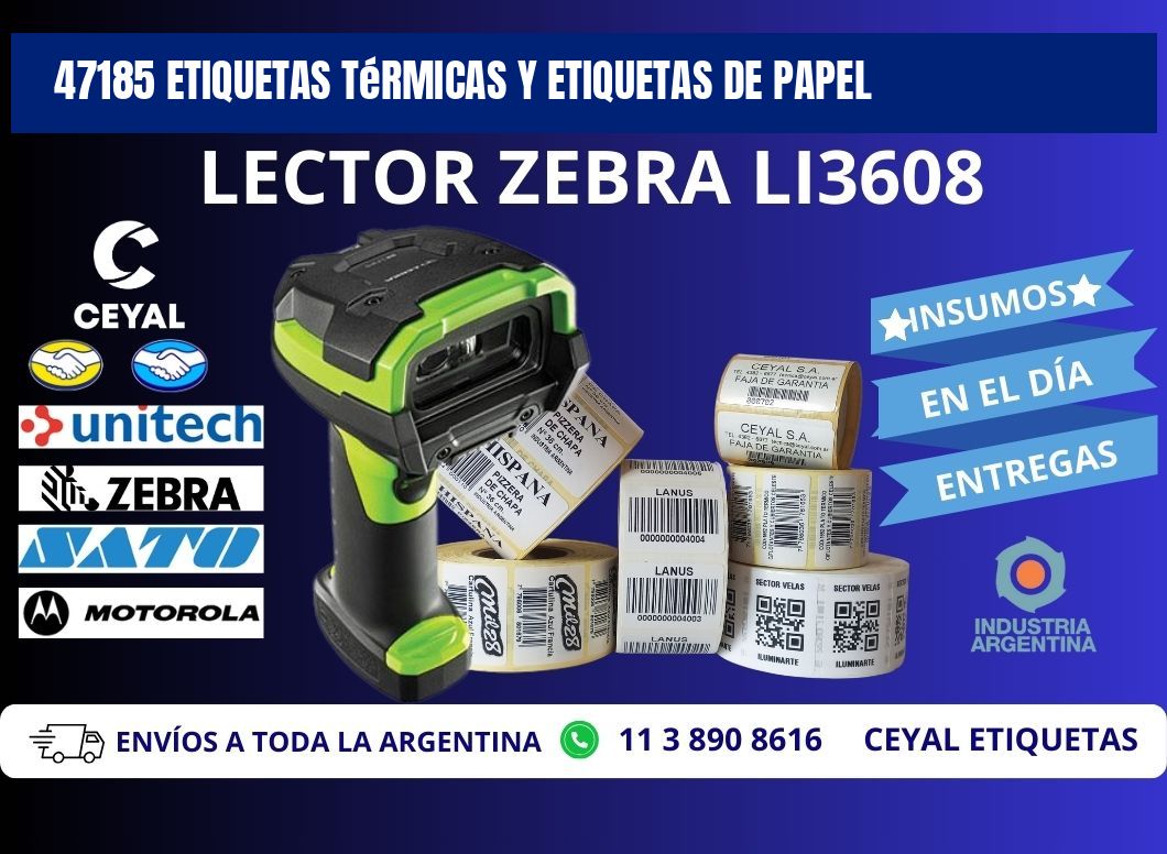47185 etiquetas térmicas y etiquetas de papel
