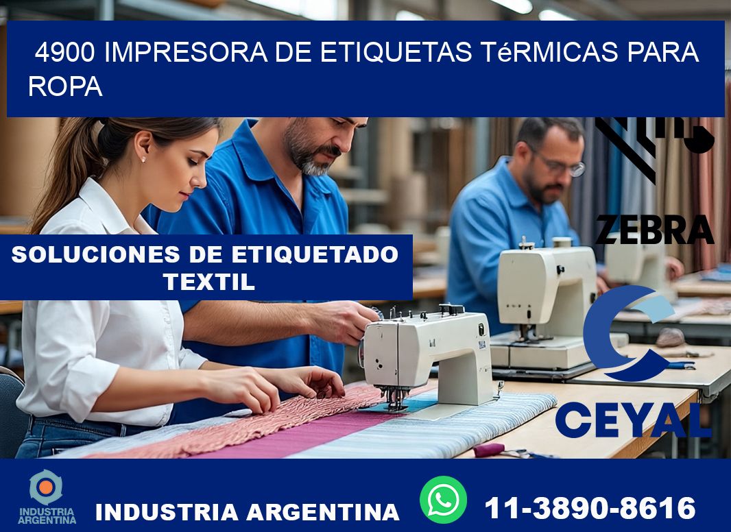 4900 impresora de etiquetas térmicas para ropa