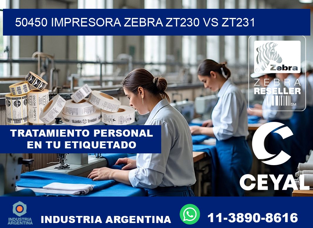 50450 impresora zebra zt230 vs zt231