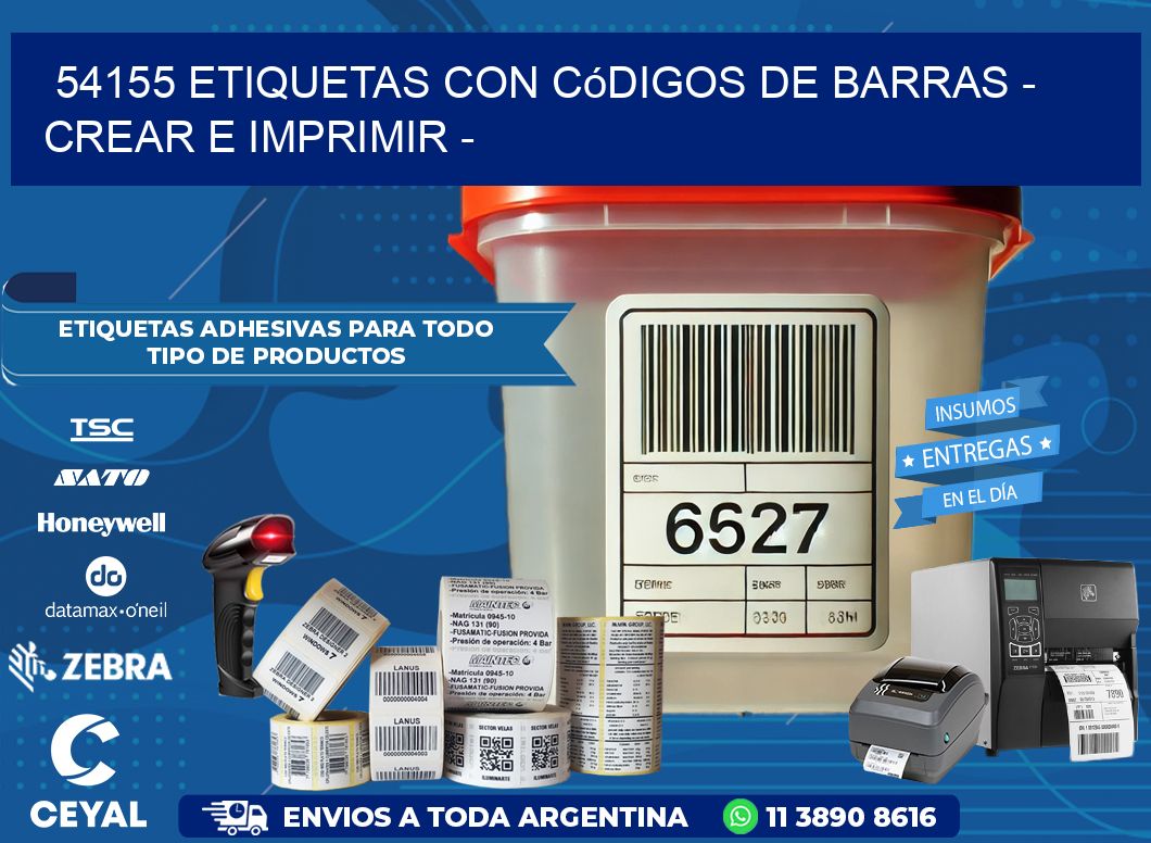 54155 etiquetas con códigos de barras - Crear e imprimir -