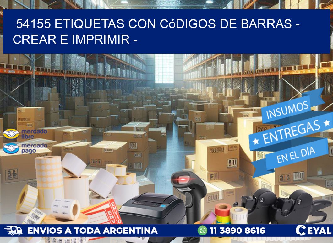 54155 etiquetas con códigos de barras - Crear e imprimir -