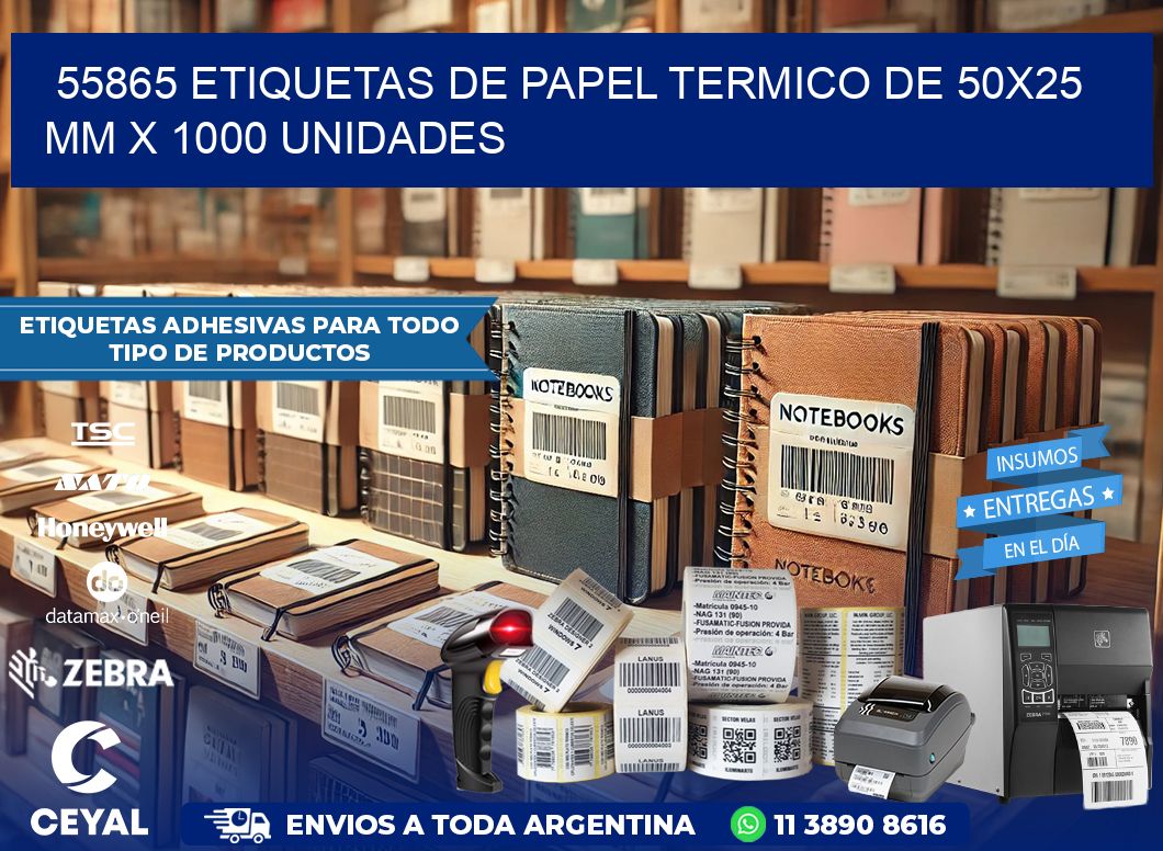 55865 Etiquetas De Papel Termico De 50×25 Mm X 1000 Unidades
