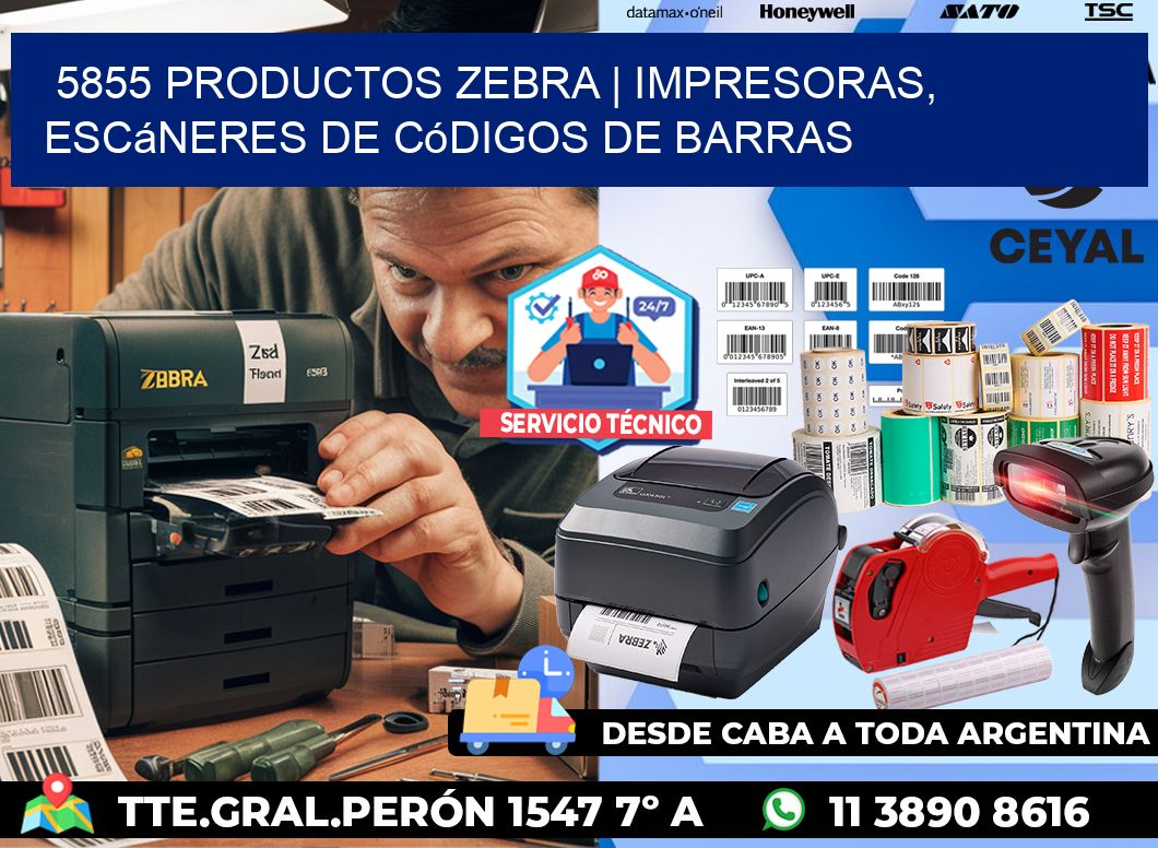 5855 Productos Zebra | Impresoras, escáneres de códigos de barras