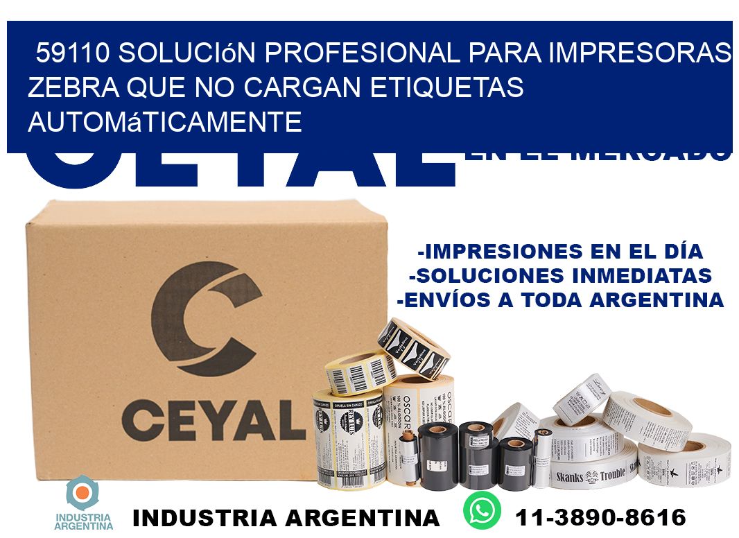 59110 solución profesional para impresoras zebra que no cargan etiquetas automáticamente