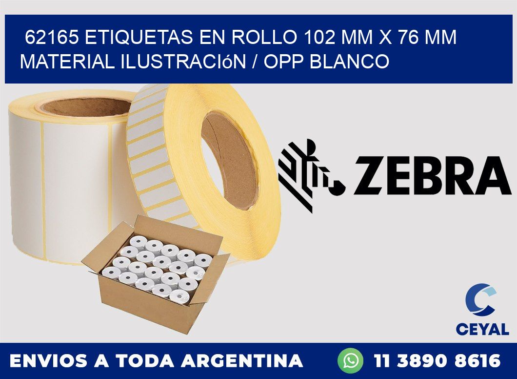 62165 Etiquetas en rollo 102 mm x 76 mm material Ilustración / OPP Blanco
