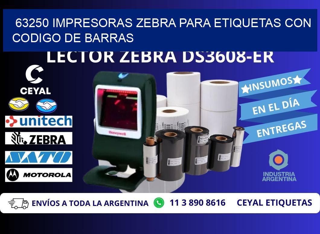 63250 impresoras zebra para etiquetas con codigo de barras