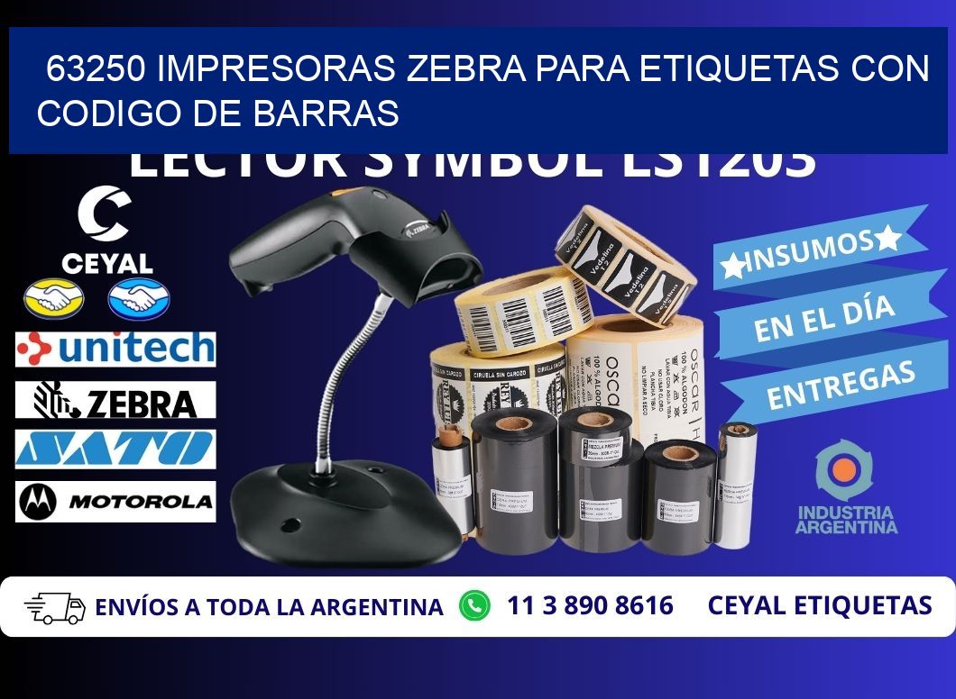 63250 impresoras zebra para etiquetas con codigo de barras