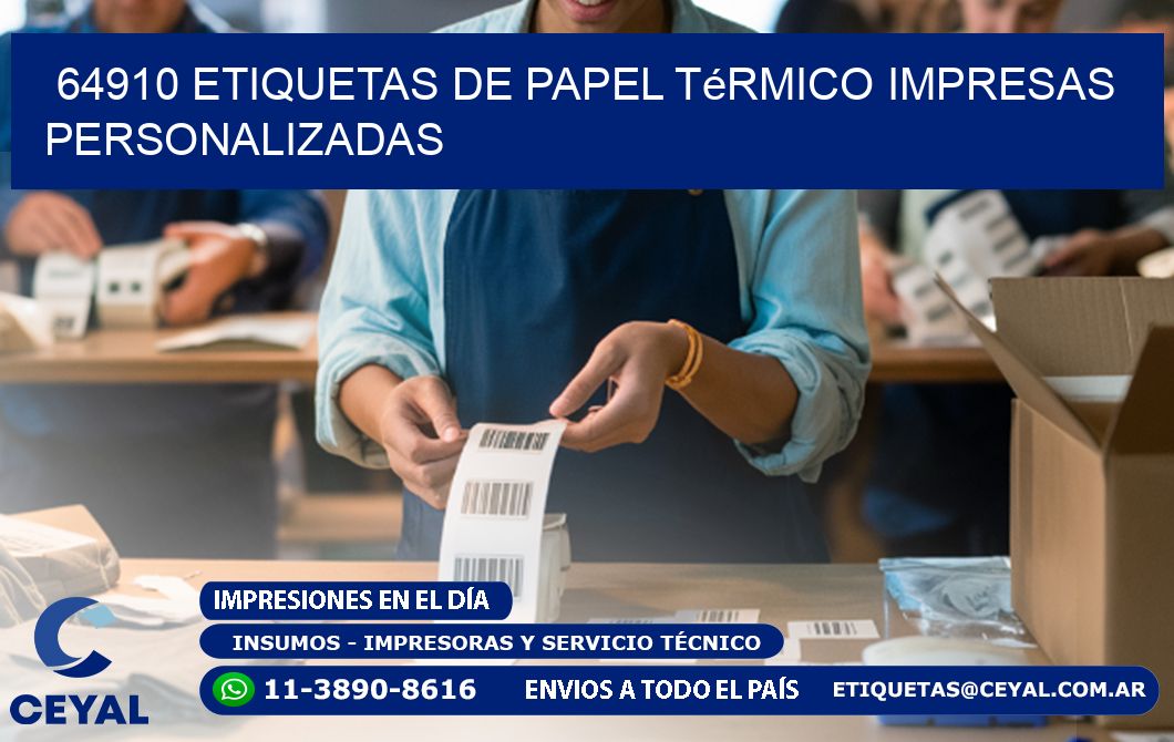 64910 Etiquetas de papel térmico impresas personalizadas