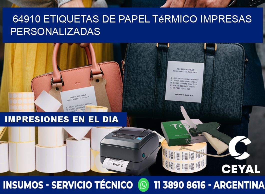 64910 Etiquetas de papel térmico impresas personalizadas