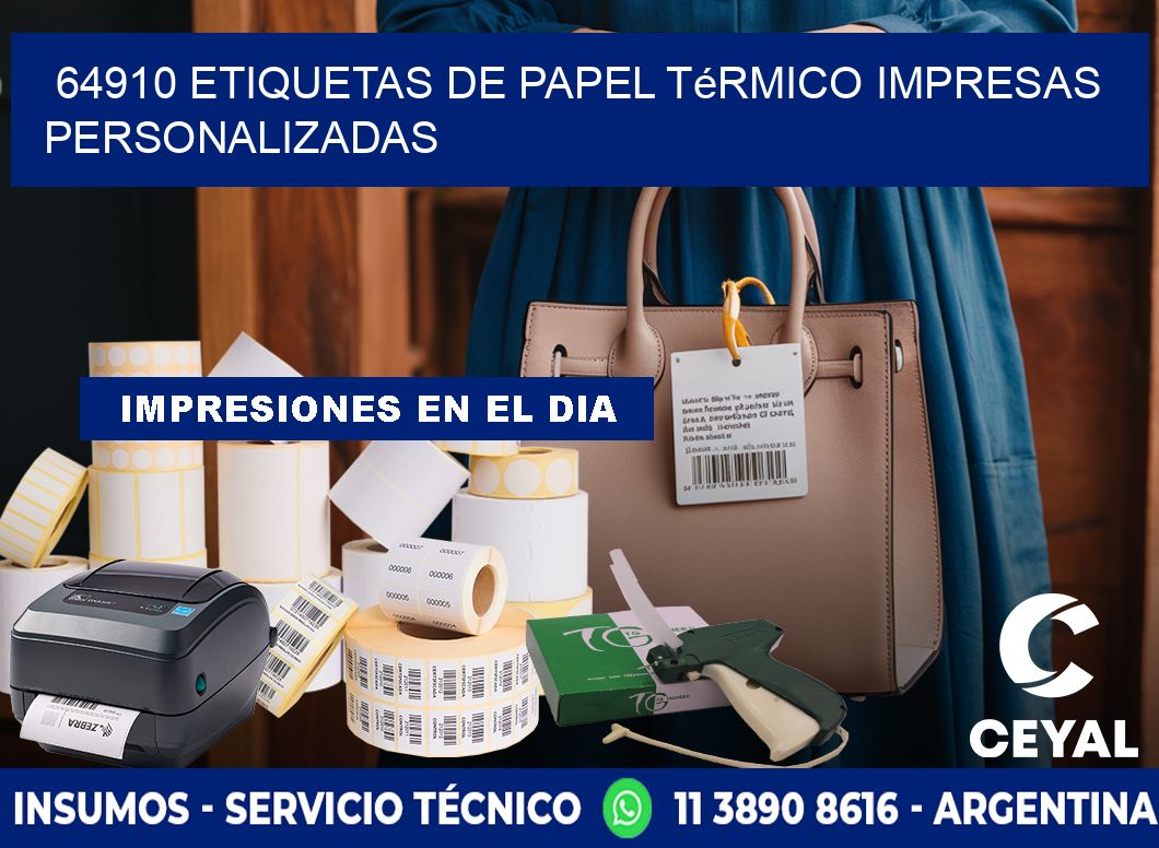 64910 Etiquetas de papel térmico impresas personalizadas