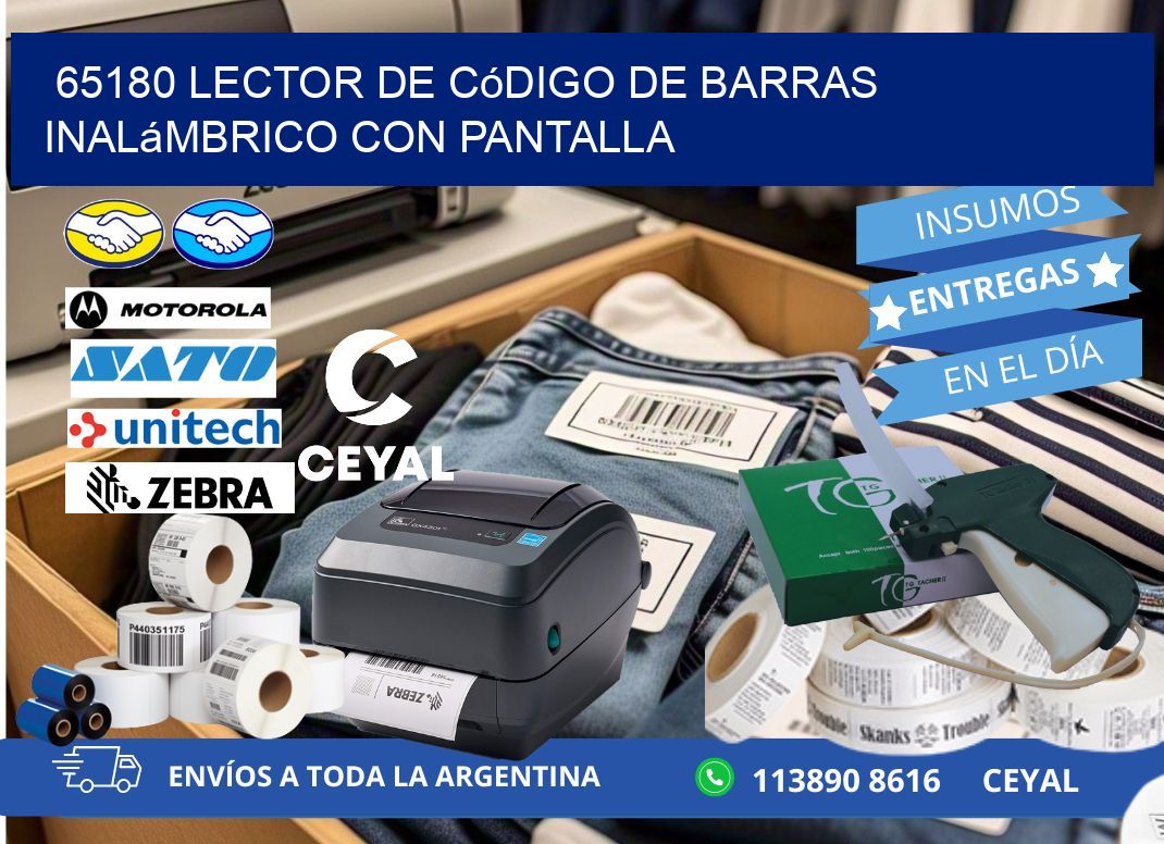 65180 Lector de código de barras inalámbrico con Pantalla