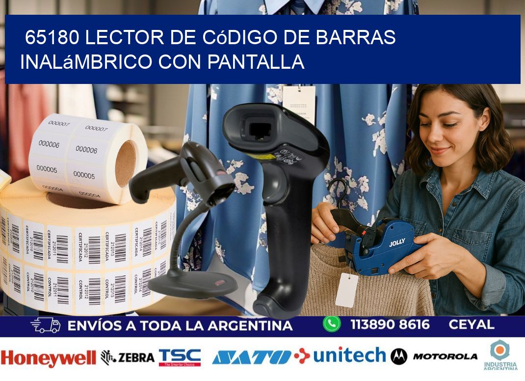 65180 Lector de código de barras inalámbrico con Pantalla