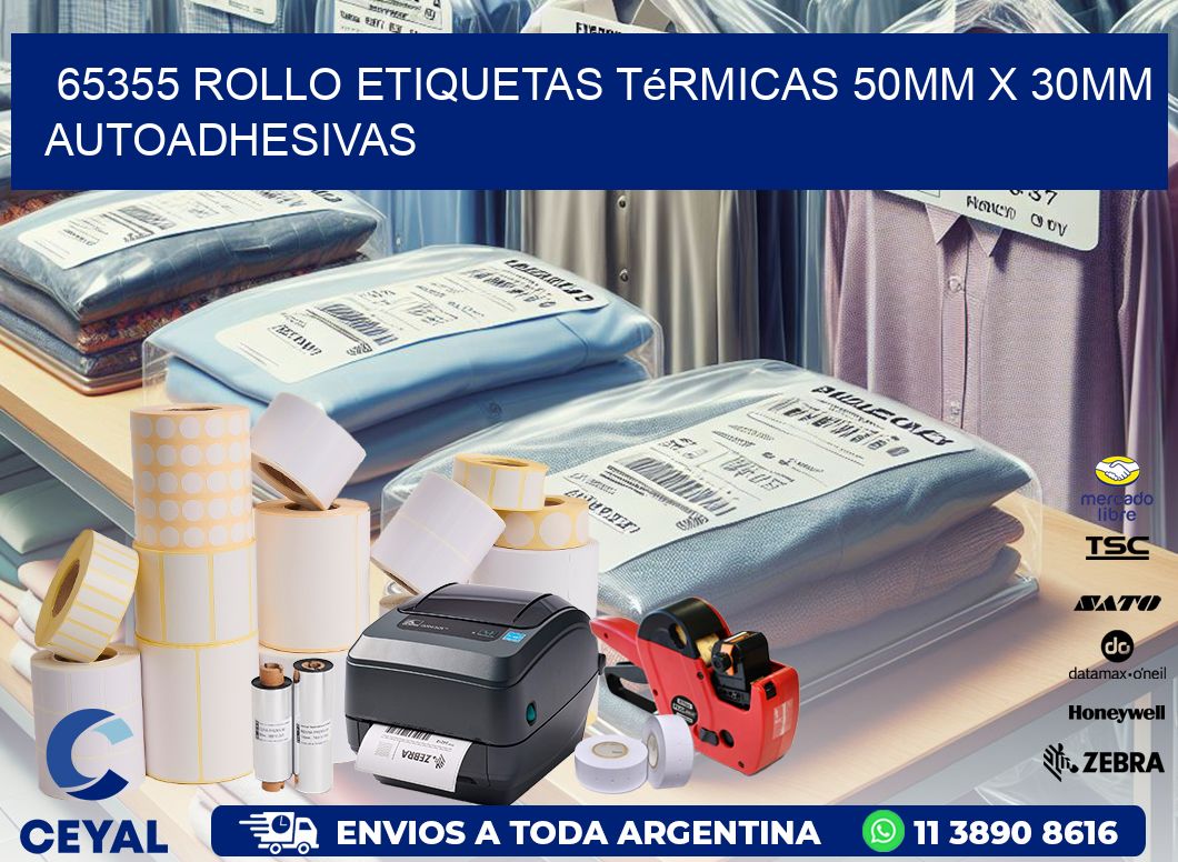 65355 Rollo Etiquetas Térmicas 50mm X 30mm Autoadhesivas