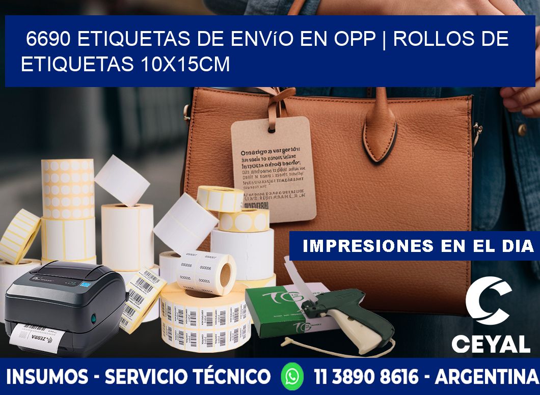 6690 Etiquetas de envío en opp | Rollos De Etiquetas 10x15CM