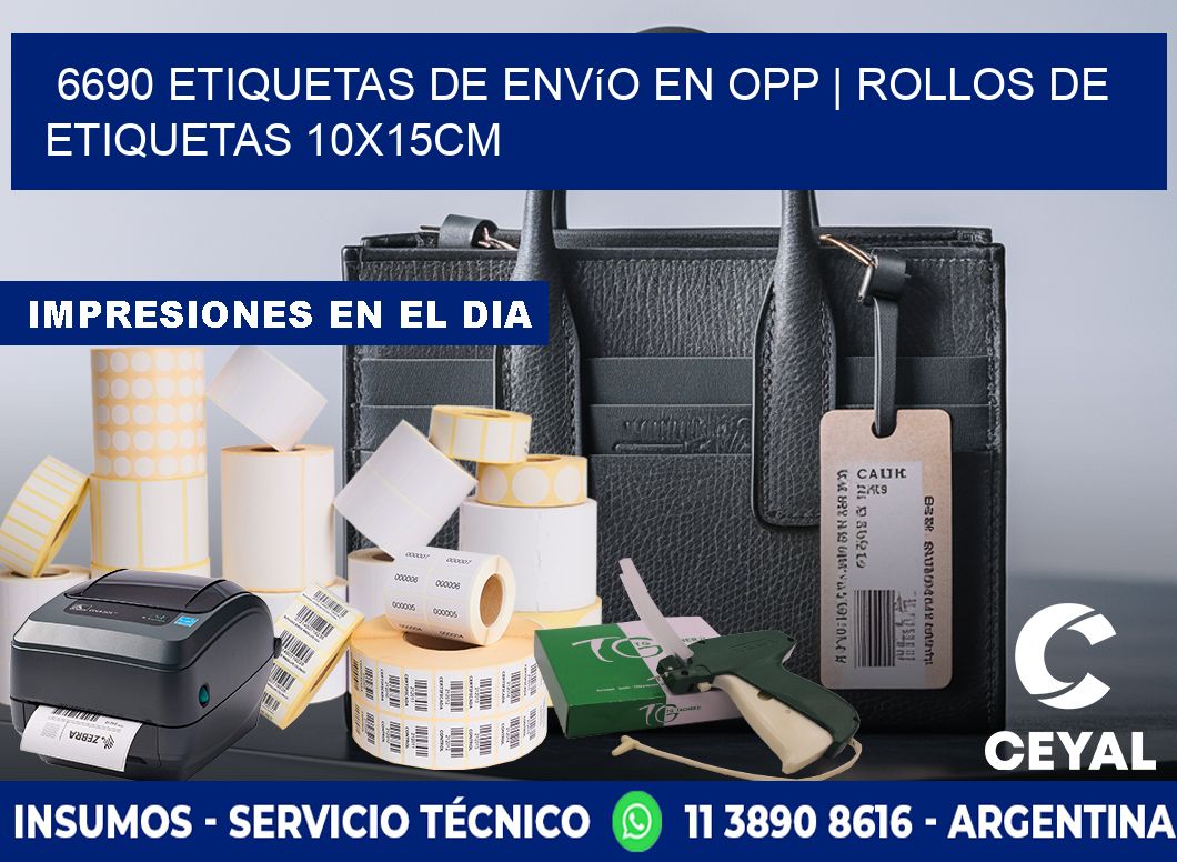 6690 Etiquetas de envío en opp | Rollos De Etiquetas 10x15CM