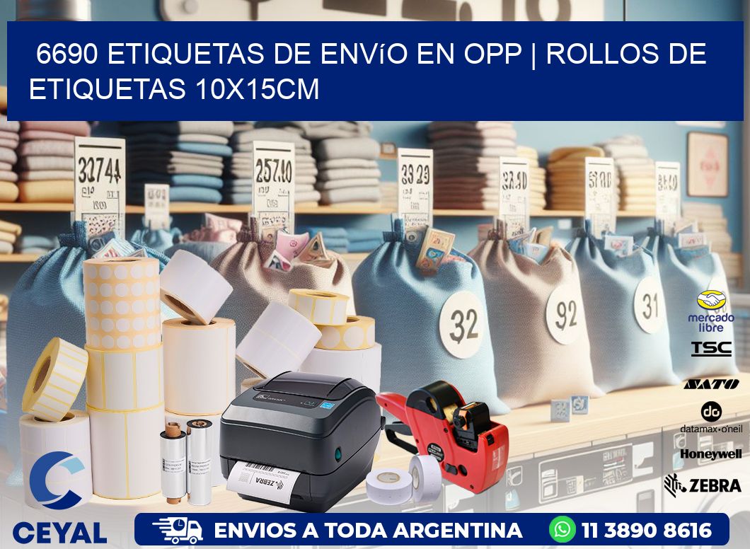 6690 Etiquetas de envío en opp | Rollos De Etiquetas 10x15CM