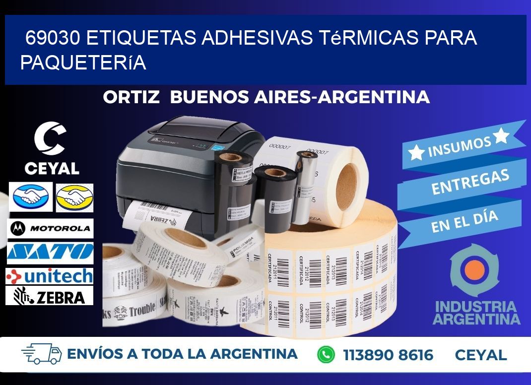 69030 etiquetas adhesivas térmicas para paquetería