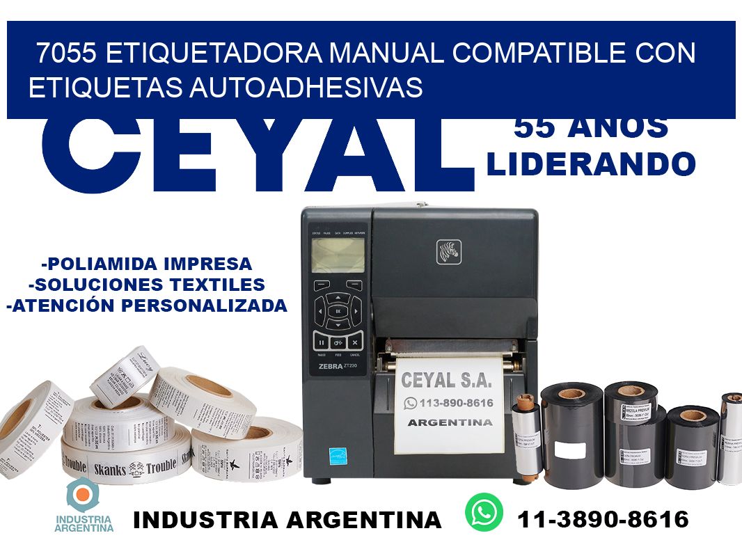 7055 etiquetadora manual compatible con etiquetas autoadhesivas
