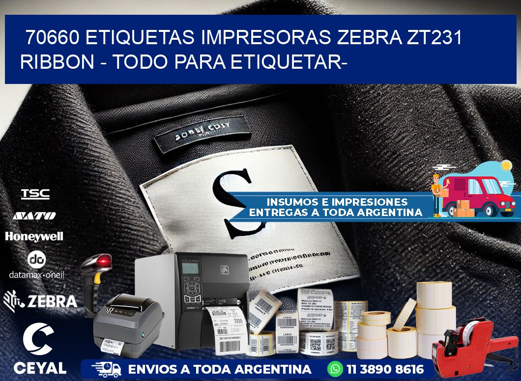70660 etiquetas impresoras zebra zt231 ribbon - Todo para Etiquetar-