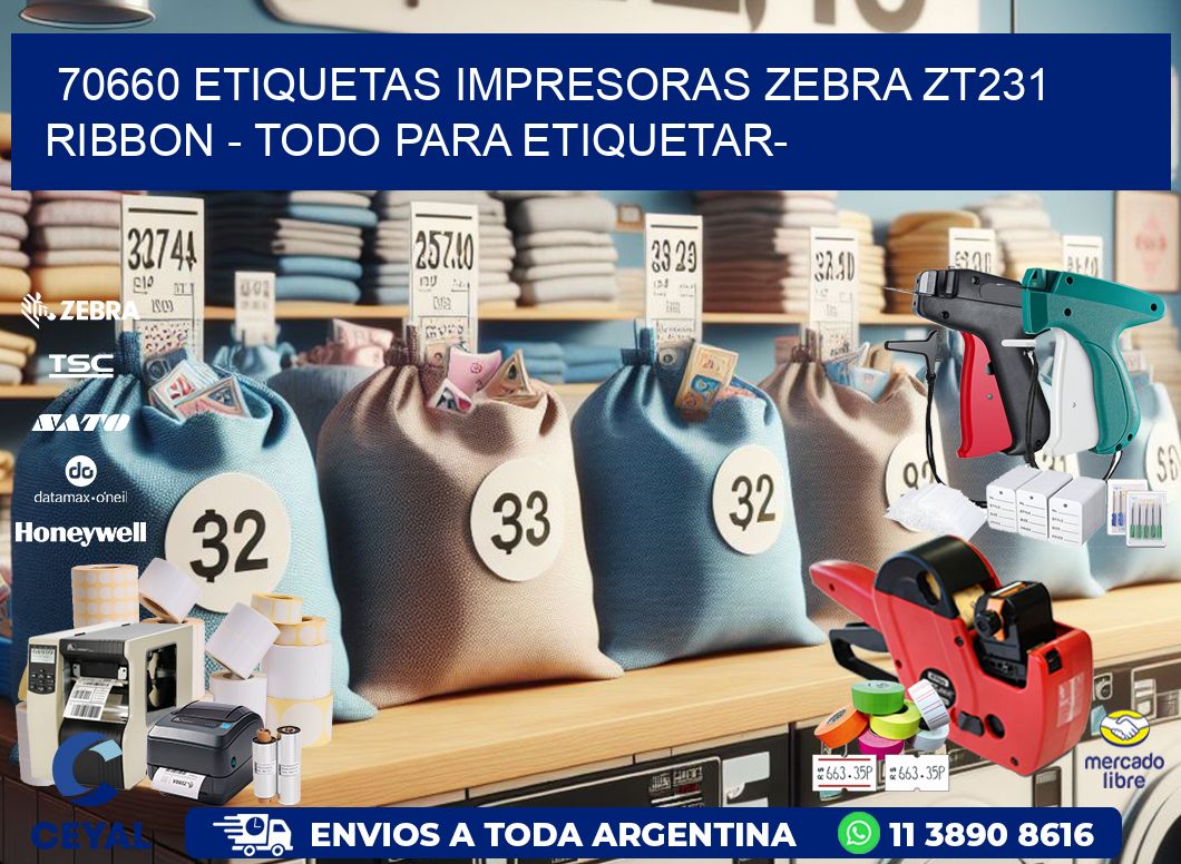 70660 etiquetas impresoras zebra zt231 ribbon - Todo para Etiquetar-