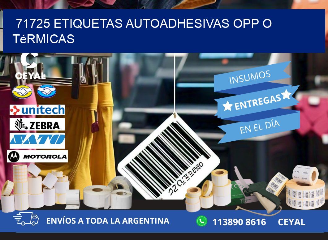 71725 etiquetas autoadhesivas opp o térmicas