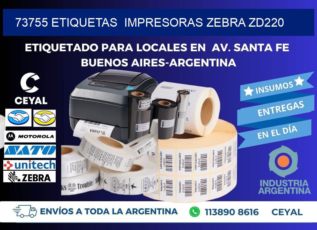 73755 etiquetas  impresoras zebra zd220